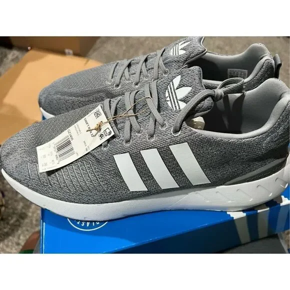 ADIDAS SWIFT RUN 22 LO SLIP-ON SNEAKER TRAINER MEN SHOES GREY/WHITE SIZE 12 NEW